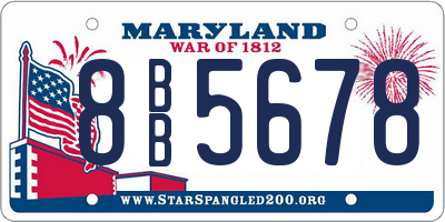 MD license plate 8BB5678