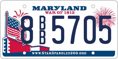 MD license plate 8BB5705