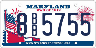 MD license plate 8BB5755