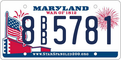 MD license plate 8BB5781