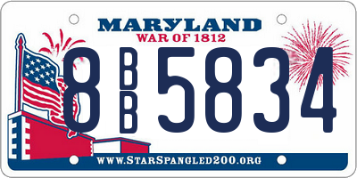 MD license plate 8BB5834