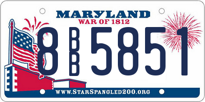 MD license plate 8BB5851