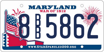 MD license plate 8BB5862