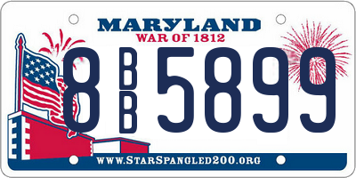 MD license plate 8BB5899