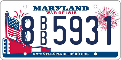 MD license plate 8BB5931