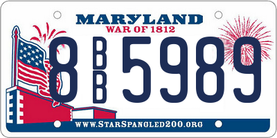 MD license plate 8BB5989