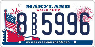 MD license plate 8BB5996