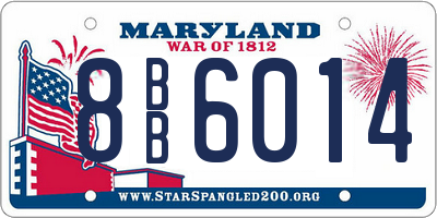 MD license plate 8BB6014