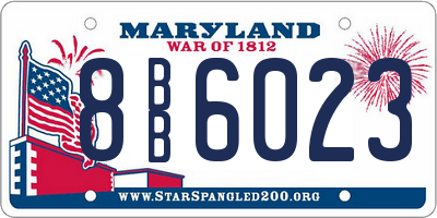 MD license plate 8BB6023