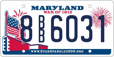 MD license plate 8BB6031