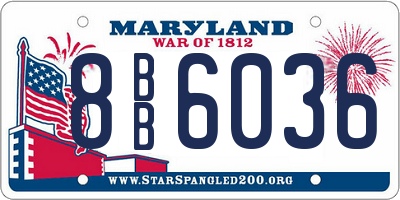 MD license plate 8BB6036