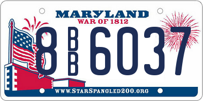 MD license plate 8BB6037