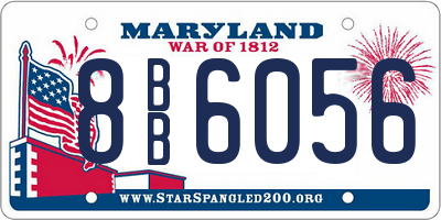MD license plate 8BB6056