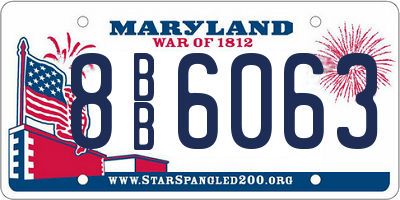 MD license plate 8BB6063