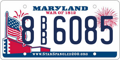 MD license plate 8BB6085