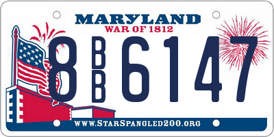 MD license plate 8BB6147