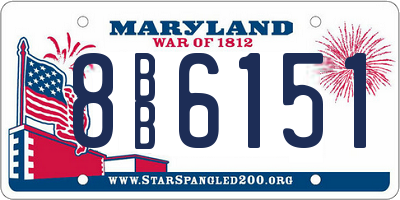 MD license plate 8BB6151