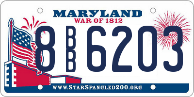 MD license plate 8BB6203