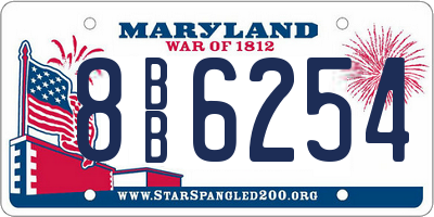 MD license plate 8BB6254