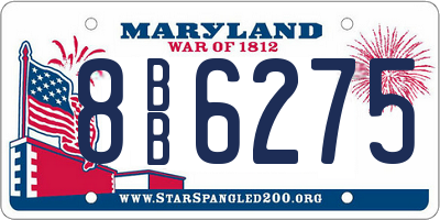 MD license plate 8BB6275
