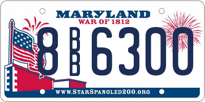 MD license plate 8BB6300