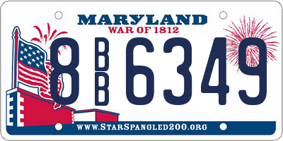 MD license plate 8BB6349