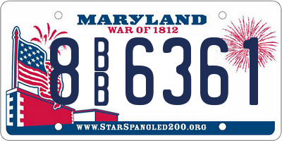 MD license plate 8BB6361