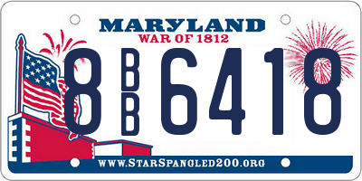 MD license plate 8BB6418