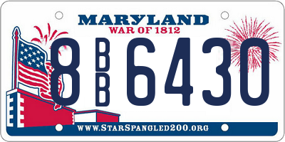 MD license plate 8BB6430