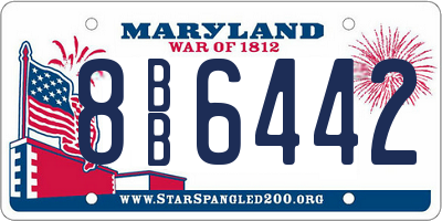 MD license plate 8BB6442