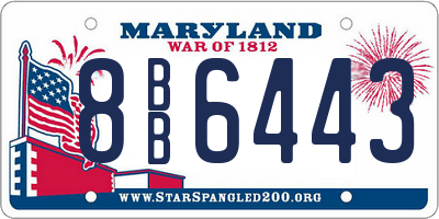 MD license plate 8BB6443