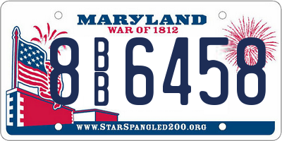 MD license plate 8BB6458
