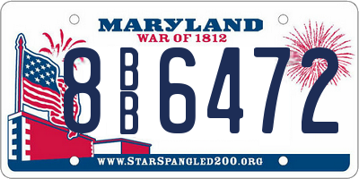 MD license plate 8BB6472