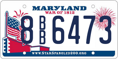 MD license plate 8BB6473