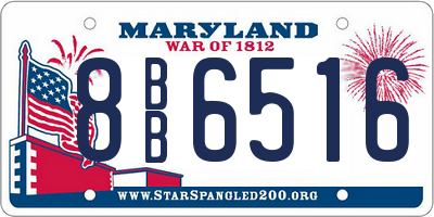 MD license plate 8BB6516
