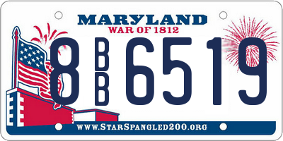 MD license plate 8BB6519