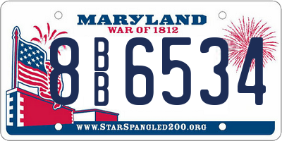 MD license plate 8BB6534