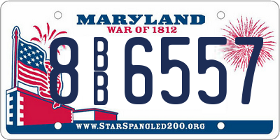 MD license plate 8BB6557