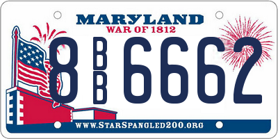 MD license plate 8BB6662