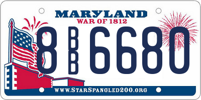 MD license plate 8BB6680