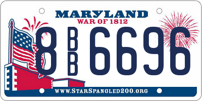 MD license plate 8BB6696