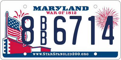 MD license plate 8BB6714