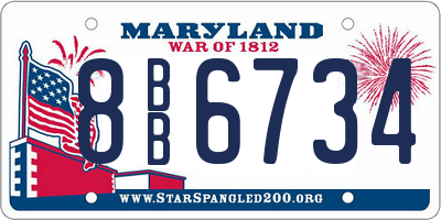 MD license plate 8BB6734