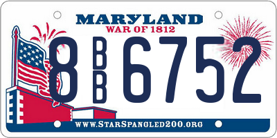 MD license plate 8BB6752