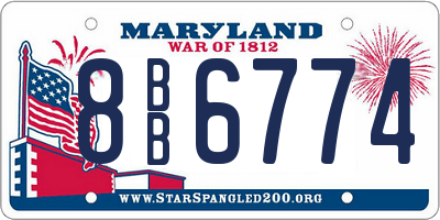 MD license plate 8BB6774