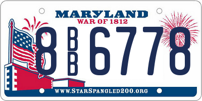 MD license plate 8BB6778