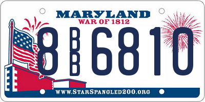MD license plate 8BB6810