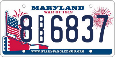 MD license plate 8BB6837