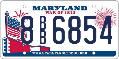 MD license plate 8BB6854