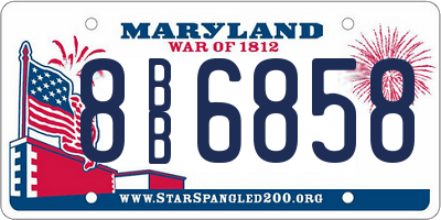 MD license plate 8BB6858